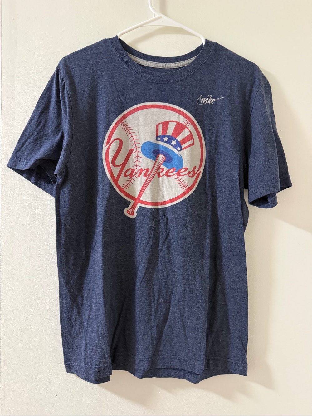 Nike Blue Yankees Graphic Tee with Red, White & Blue Logo